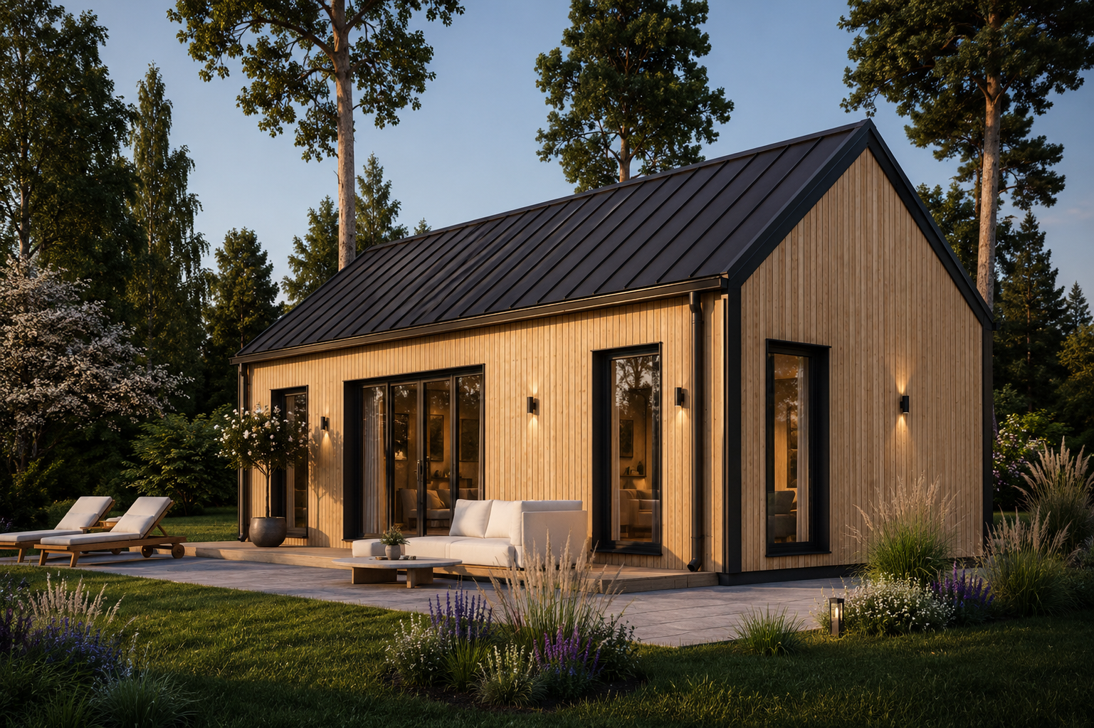 Adrian1.2.png Wohnhaus ADRIAN (Isoliert, 66 mm + Holzverschalung), 41 m² – Bild 1