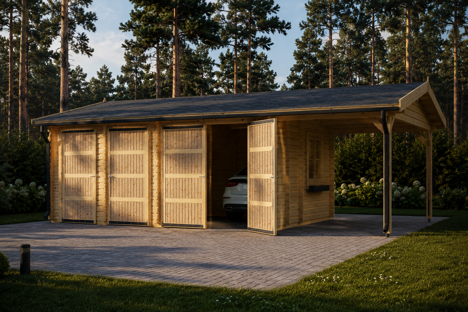 Doppelgarage-mit-Carport-44-mm-·-6-×-6-m-Garage-3-×-6-m-Carport-2-1.png Doppelgarage (44 mm) 6x6m mit Carport 3x6m, 54m² – Bild 1