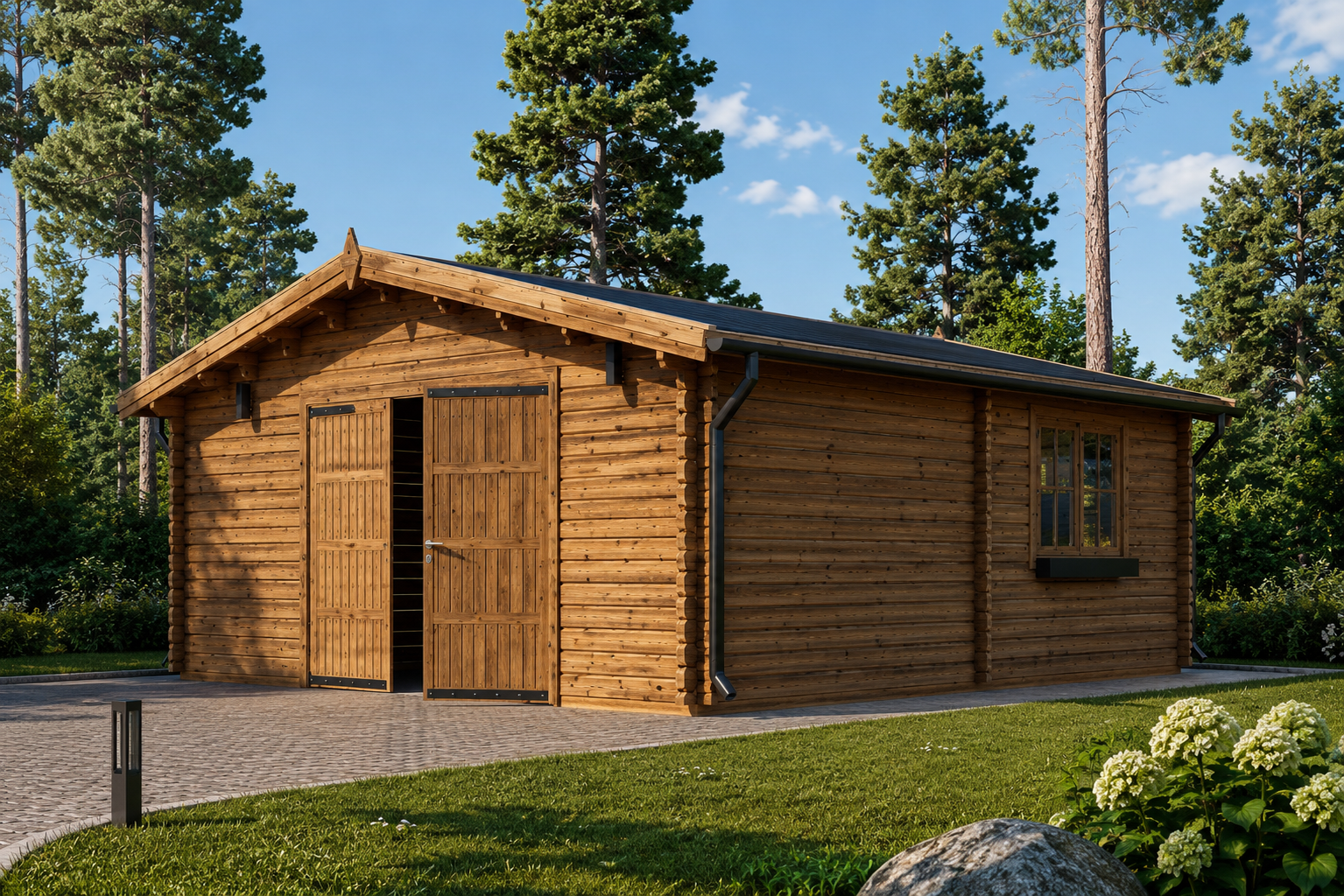 Einzelgarage-aus-Holz-44mm-6x6m-36m²-3.png Einzelgarage aus Holz (44mm) 6x6m, 36m² – Bild 1