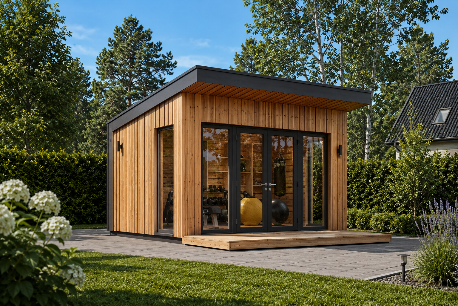 Emil-4x3-4.png Gartenhaus EMIL (34 mm + Holzverschalung, Isoliert) – 4×3 m, 12 m² – Bild 1