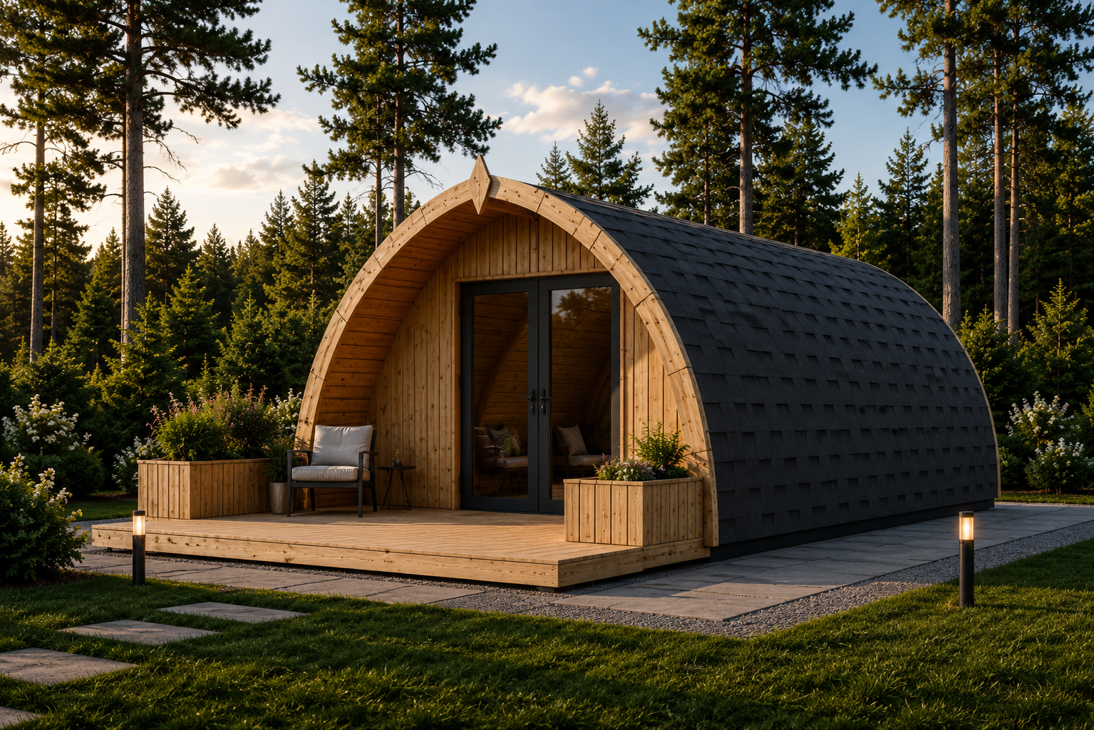 Gartenhaus-Brita-10x4m-2.png Gartenhaus BRITA 4x10 m, 40 m² 44mm – Bild 1