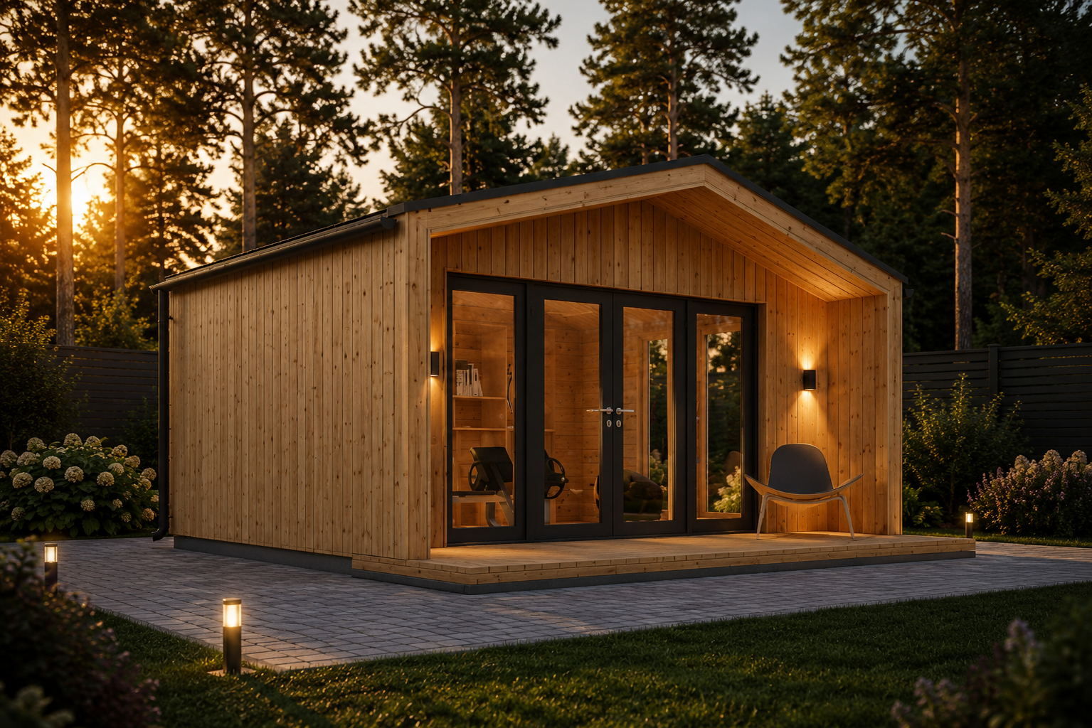 Gartenhaus-Elsa-5x3-1.png Gartenhaus ELSA (34 mm + Holzverschalung), 5x3m, 15m² Isoliert – Bild 1