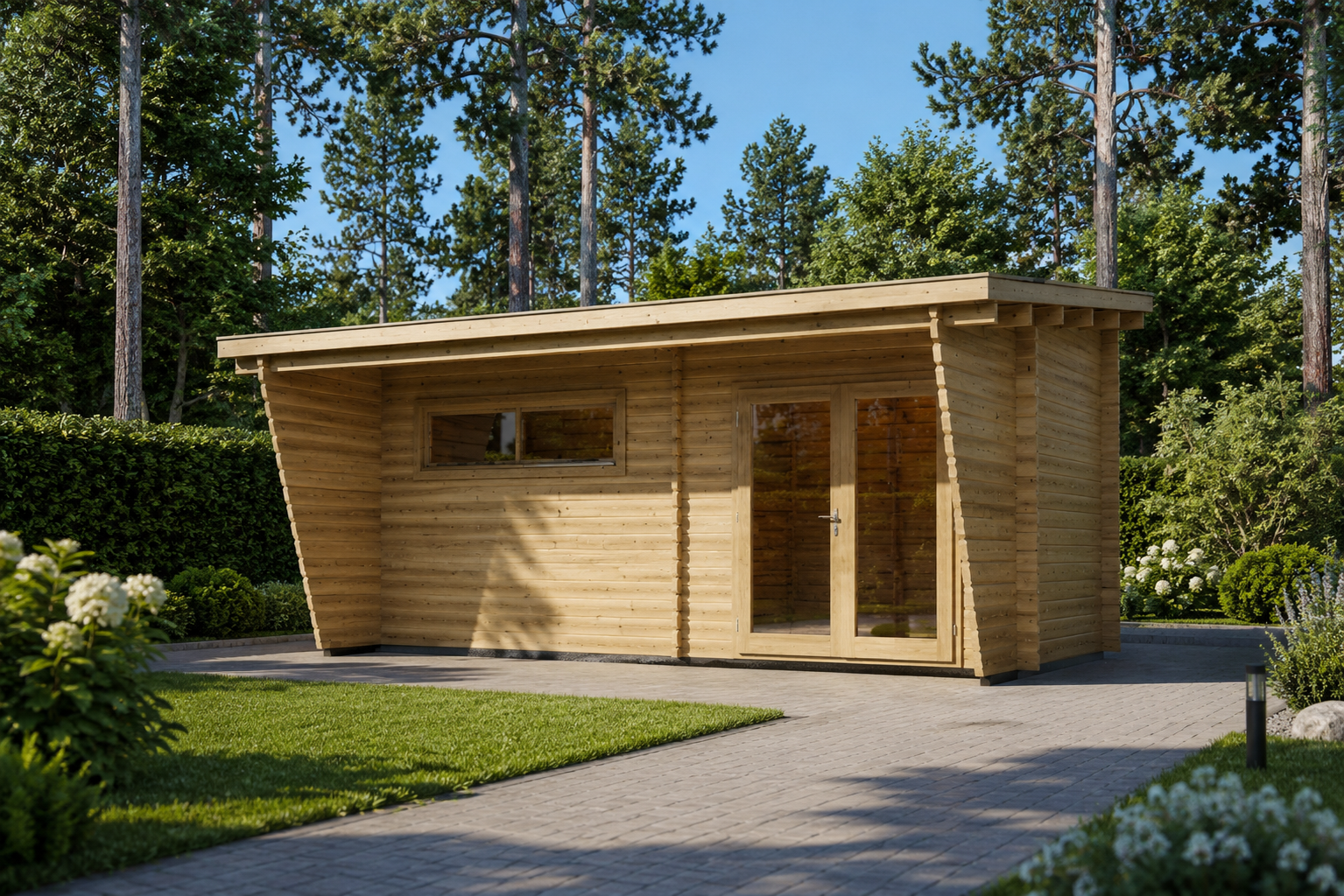 Gartenhaus-Hans.png Gartenhaus aus Holz HANS (44mm), 6x3m, 18m² – Bild 1