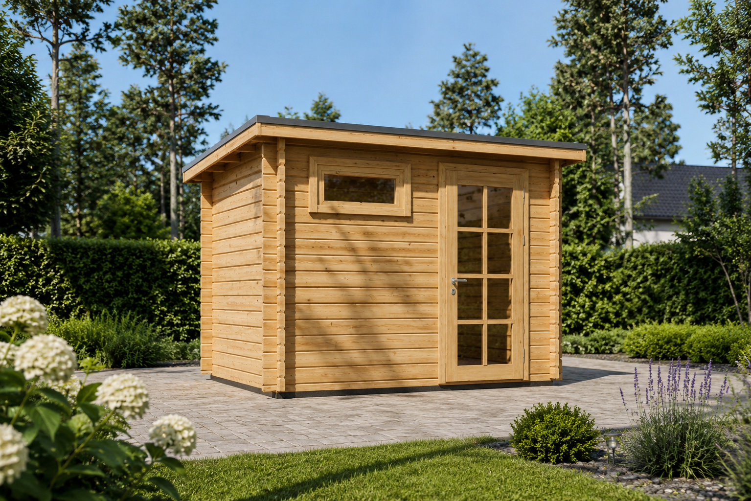 Gartenhaus-Kit.png Gartenhaus aus Holz Kit (28mm), 3x2m, 6m² – Bild 1
