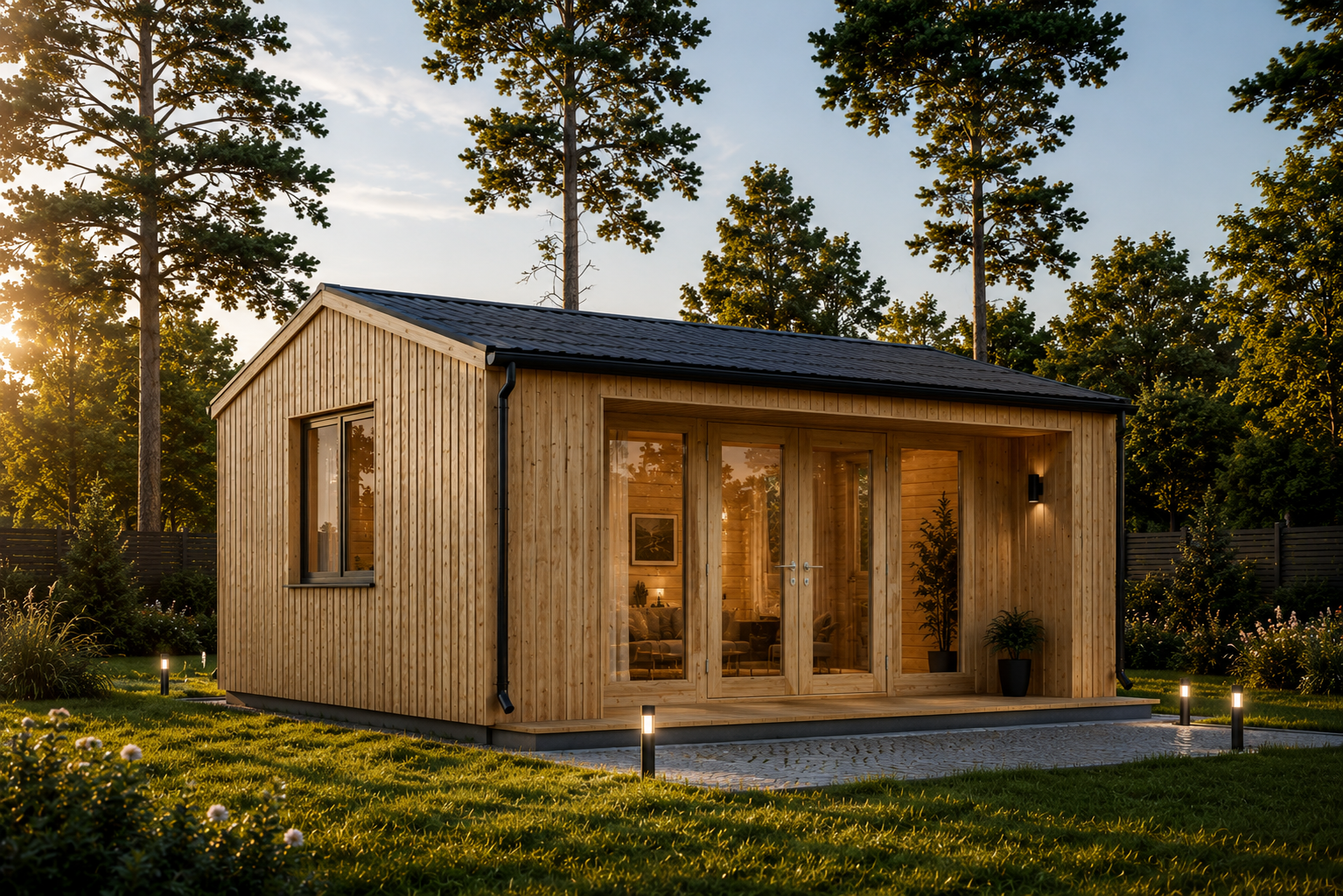 Gartenhaus-Taurus.png Gartenhaus TAURUS (34mm + Holzverschalung), 5,5x4m, 22m² – Bild 1