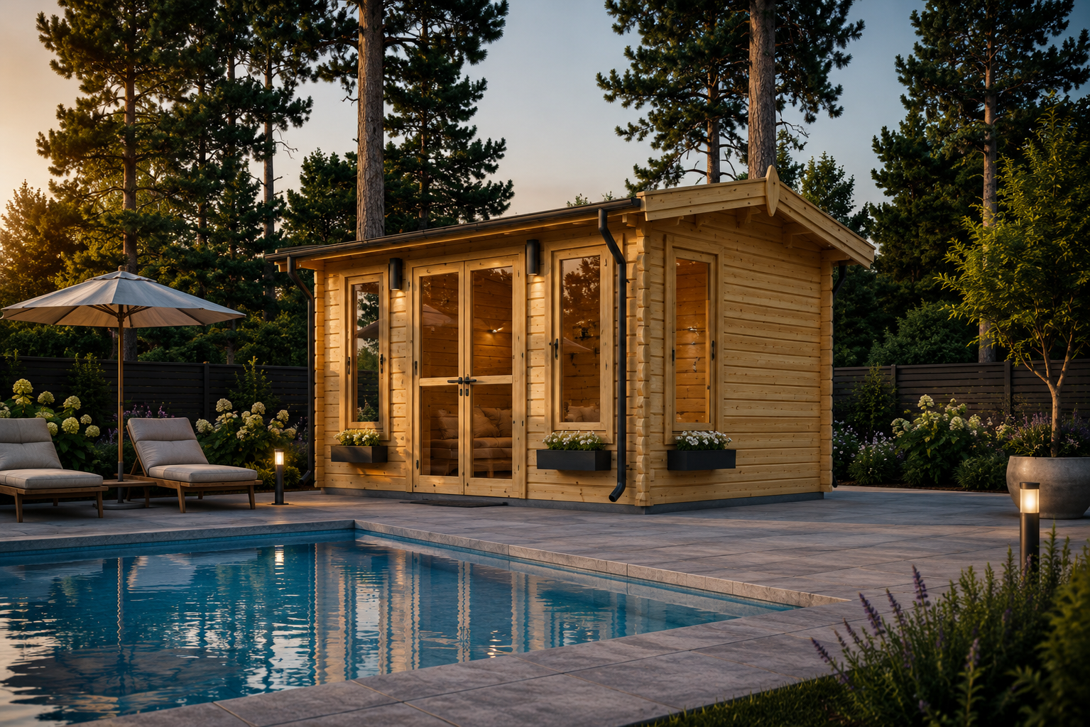 Meran2.png Gartenhaus Meran, 4x3m, 12m² Isoliert – Bild 1