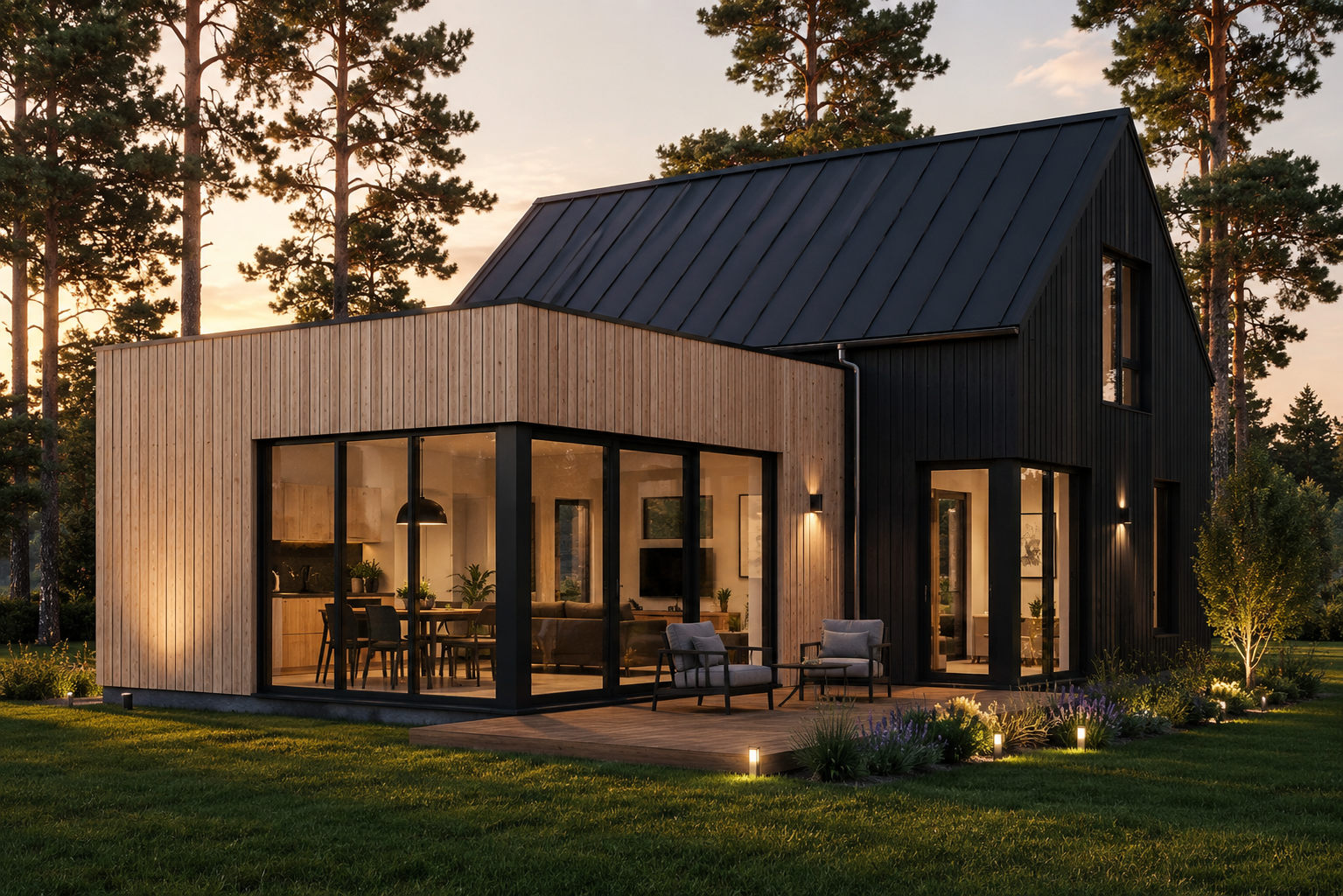 Holzhaus-Mira.png Holzhaus MIRA 66 mm (Isoliert) – 70 m² – Bild 1