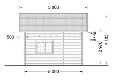Blockbohlenhaus mit Schlafboden AVIGNON (44 mm), 20 m² + 16 m²