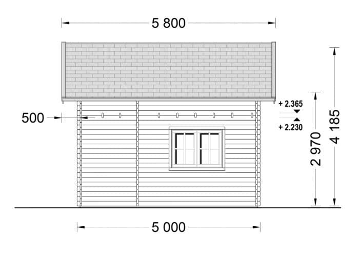 Blockbohlenhaus mit Schlafboden AVIGNON (44 mm), 20 m² + 16 m²