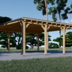 Doppelcarport aus Holz mit Flachdach, 6x6m, 36m²