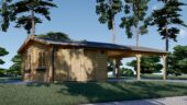 Holzgarage mit (44 mm) 4x6 m mit Doppelcarport 5.5x6 m – Bild 3