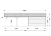 Holzgarage mit (44 mm) 4x6 m mit Doppelcarport 5.5x6 m – Bild 6