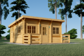 Blockbohlenhaus ARMIN (44 mm) · 31 m² · Pultdach