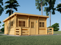 Blockbohlenhaus ARMIN (44 mm) · 31 m² · Pultdach