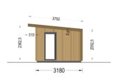 Gartenhaus EMIL (34mm + Holzverschalung ), 5x3m, 15m² Isoliert – Bild 7