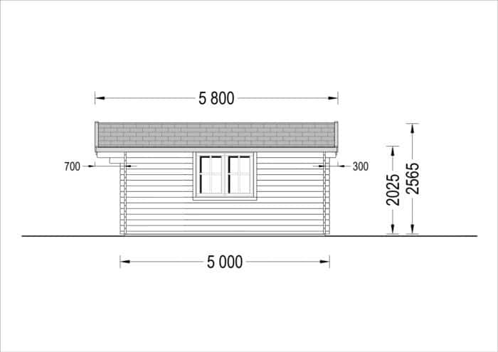 Premium Gartenhaus LINZ (44 mm) 5x5 m, 25 m²