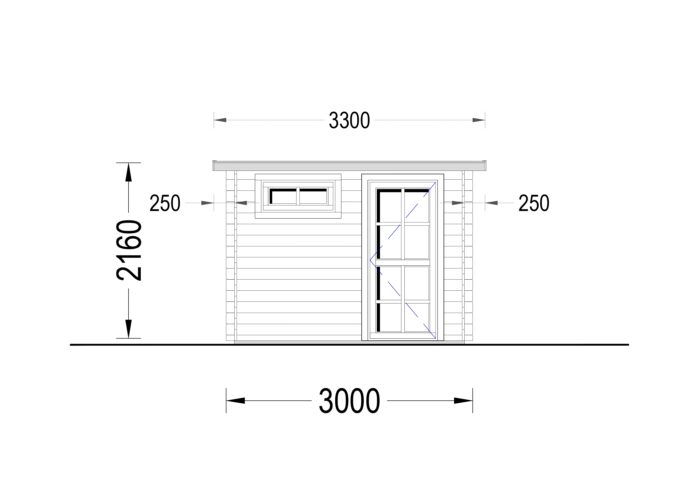 Gartenhaus aus Holz Kit (28mm), 3x2m, 6m²