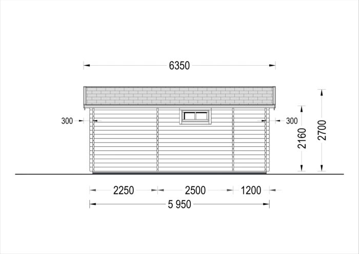 Blockbohlenhaus ALTURA (44 mm) 31 m² mit Flachdach