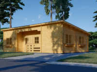 Blockbohlenhaus ULRICH (44 oder 66 mm) · 70 m² · Flachdach