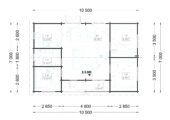 Blockbohlenhaus ULRICH (44 oder 66 mm) · 70 m² · Flachdach – Bild 6