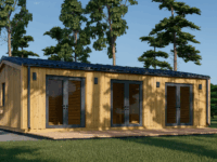 Blockbohlenhaus Angelika 44mm + Holzverschalung), 43m² Isoliert