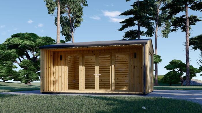 Gartenhaus TINA (34 mm + Holzverschalung ), 4x4 m, 12 m²