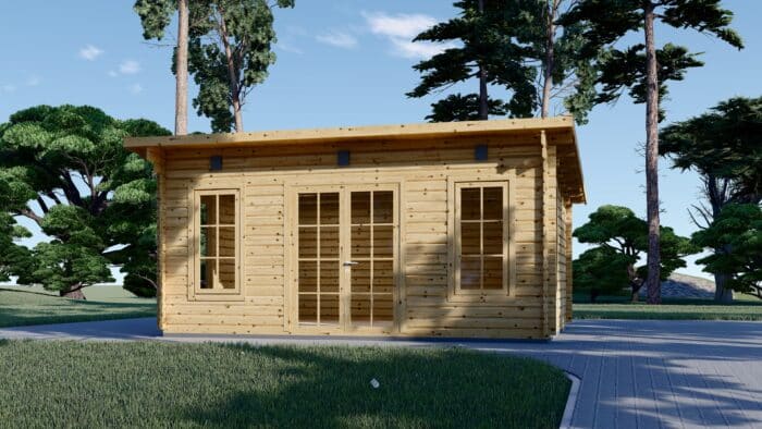 Gartenhaus aus Holz EBENSEE (44 mm), 5x4 m, 20 m² inkl. Fußboden