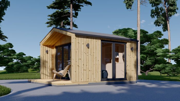 Gartenhaus aus Holz PIA (34 mm + Holzverschalung), 4x3 m, 12 m²