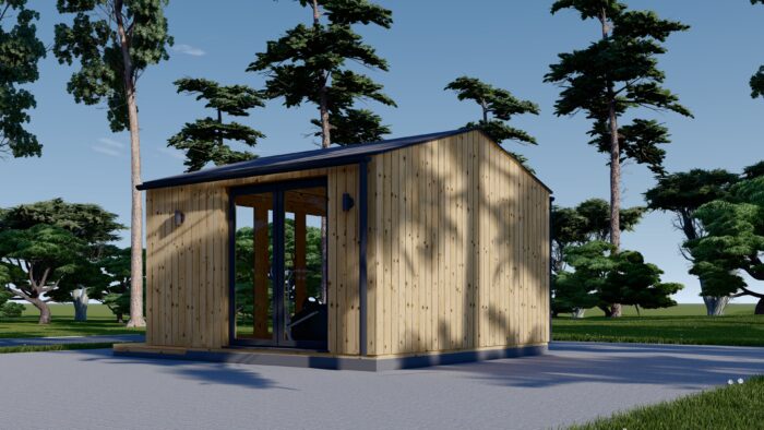 Gartenhaus aus Holz PIA (34 mm + Holzverschalung), 4x3 m, 12 m²