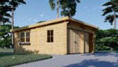 Doppelgarage aus Holz mit Pultdach (44mm) 6x6m, 36m² – Bild 3