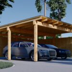 Doppelcarport mit L-förmiger Wand,  6x6m