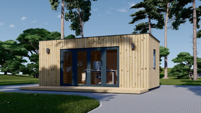 Premium Gartenhaus Tobi (34 mm + Holzverschalung), 6x3 m, 18 m²