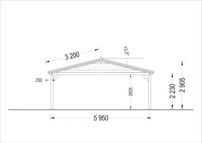 Doppelcarport aus Holz CLASSIC, 6x6 m, 36 m² – Bild 6