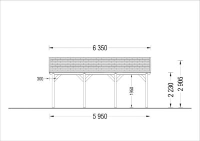 Doppelcarport aus Holz CLASSIC, 6x6 m, 36 m² – Bild 4