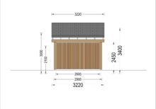 Carport aus Holz mit L-förmiger Wand LISA, 3.2x6 m – Bild 10
