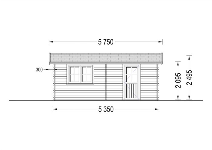 Einzelgarage aus Holz (44 mm), 3.6x5.4 m, 20 m²