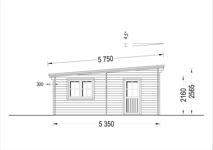 Holzgarage mit Flachdach (44 mm), 3.6x5.4 m, 20 m²