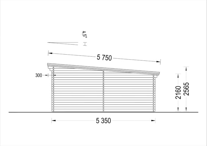 Holzgarage mit Flachdach (44 mm), 3.6x5.4 m, 20 m²