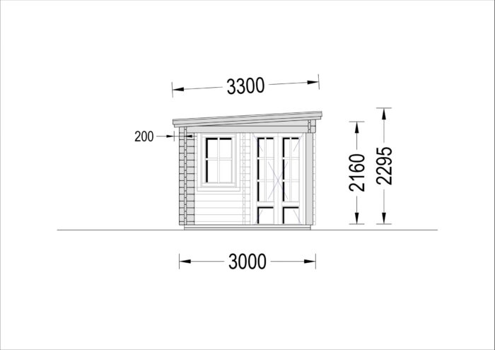 Gartenhaus mit Terrasse KATI (28 mm), 5x3 m, 7.5 m² + 7.5 m²