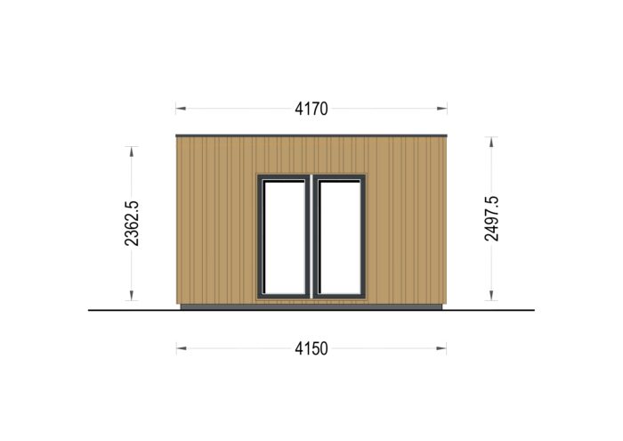 Gartenhaus PREMIUM (34 mm + Holzverschalung), 7x4 m, 28 m²