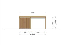 Carport aus Holz für 1 Auto mit Schuppen und Seitenwand LUNA F PLUS, 4.9x5.6 m – Bild 8