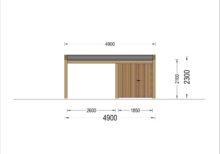 Carport aus Holz für 1 Auto mit Schuppen und Seitenwand LUNA F PLUS, 4.9x5.6 m – Bild 10