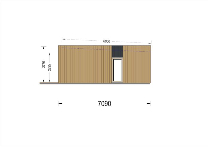 Holzhaus KAYA 3 (44 mm + Holzverschalung), 70 m²