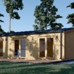 Blockbohlenhaus ARNOLD (44mm + Holzverschalung), 43m²