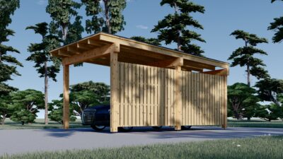 Carport mit L-förmiger Wand,  3,2x6m – Bild 4