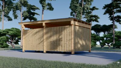 Carport mit L-förmiger Wand,  3,2x6m – Bild 5
