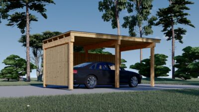 Carport mit L-förmiger Wand,  3,2x6m – Bild 2