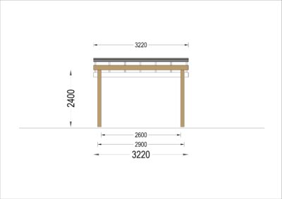Carport mit L-förmiger Wand,  3,2x6m – Bild 8