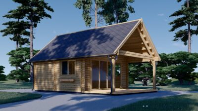 Blockbohlenhaus ANNA (44 mm + Holzverschalung ), 39 m² Isoliert – Bild 4