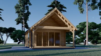 Blockbohlenhaus ANNA (44 mm + Holzverschalung ), 39 m² Isoliert – Bild 5